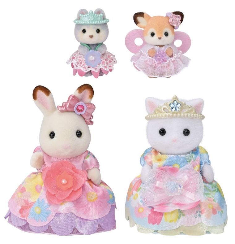 Sylvanian Families, Printese cu tinute inflorate, set de figurine, 5809