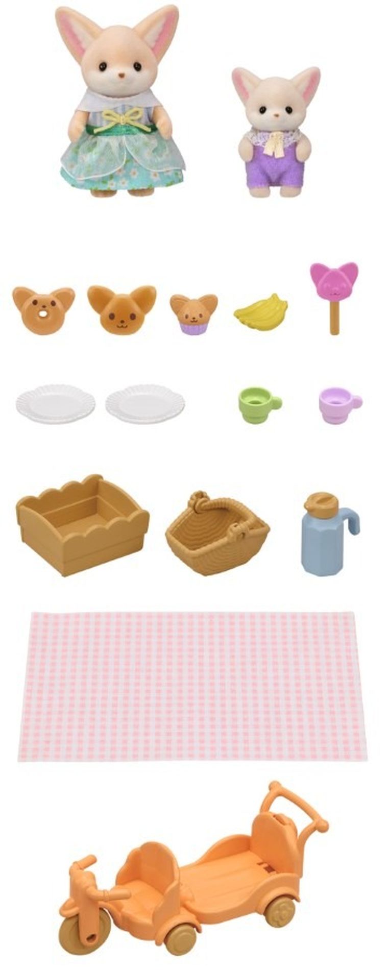 Sylvanian Families, Vulpitele Fenec la picnic, figurine cu accesorii, 5698