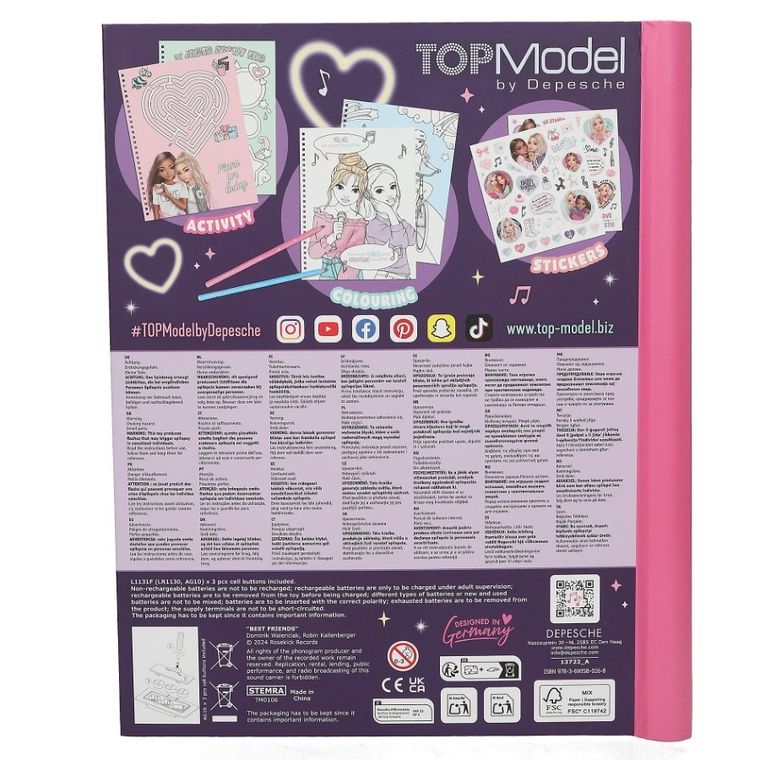 Top Model, My BFF, carte de colorat cu sunet si lumina LED