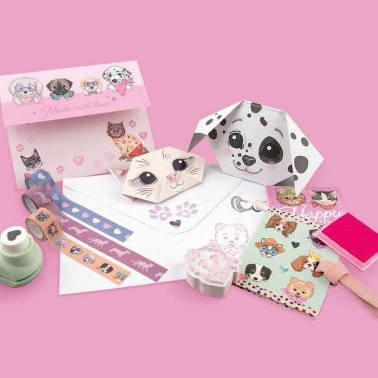 Top Model, set creativ cu stampile, Doggy Kitty