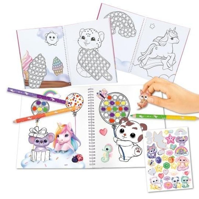Top Model, Unicorn Ylvi, Pop&Paint, carte de colorat senzoriala, set artistic