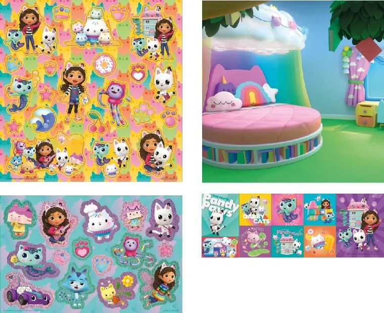 Totum, Casa de papusi a lui Gabi, set de stickere cu imagine de fundal
