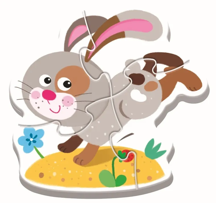 Trefl, Babies and the Bear, Baby Classic, puzzle 4in1, 18 piese