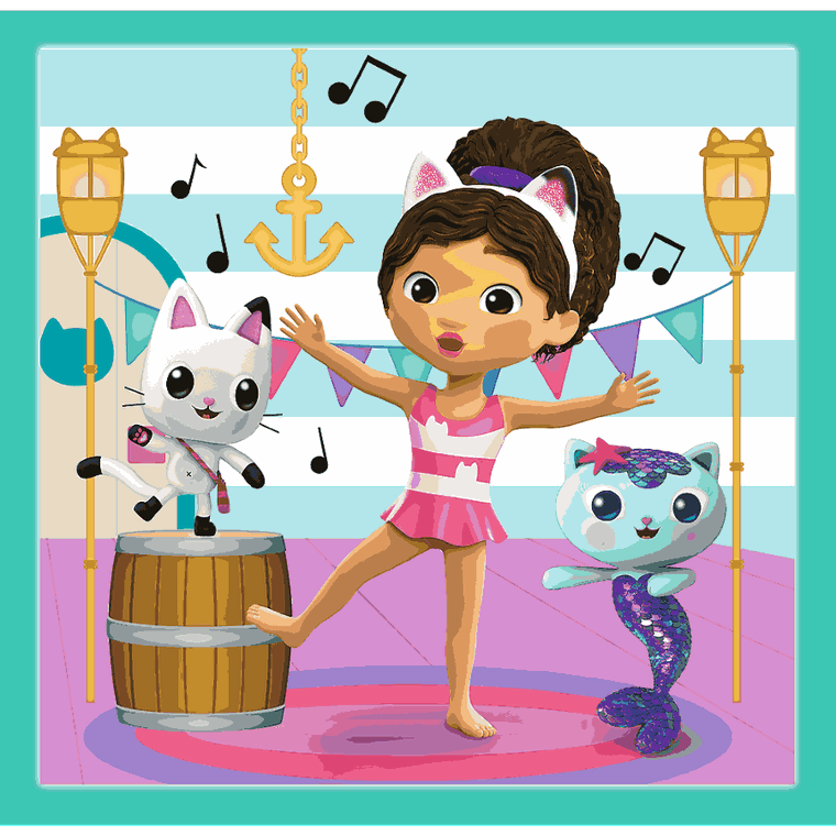 Trefl, Gabby's Dollhouse, puzzle 3in1, 106 piese