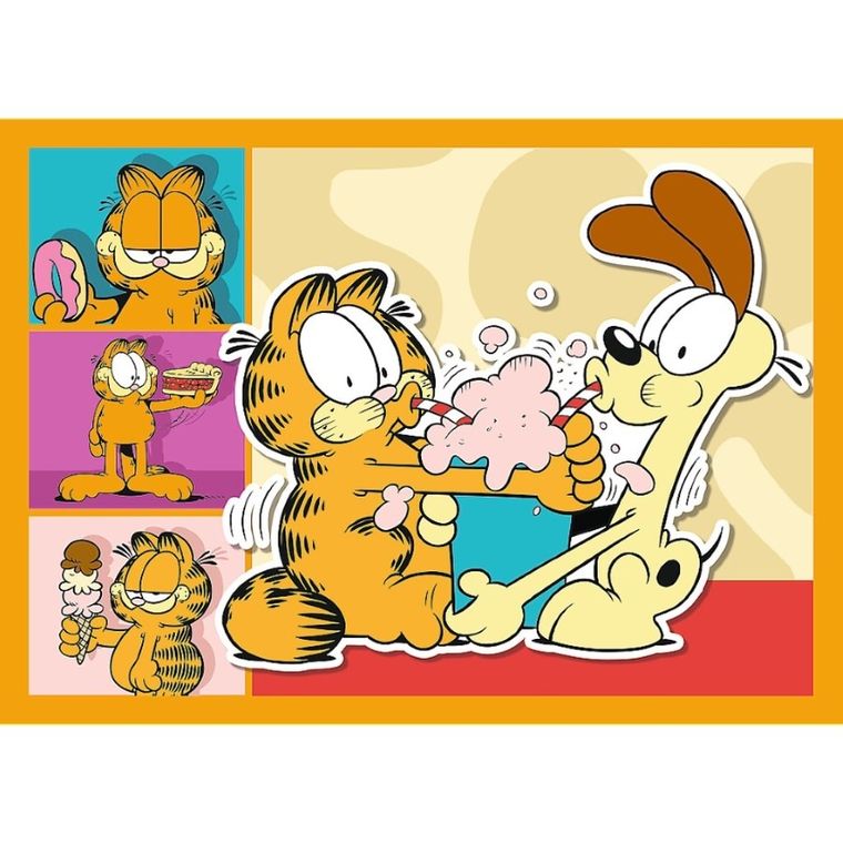 Trefl, Garfield loves lasagna, puzzle 4in1, 54+48+35+70 piese