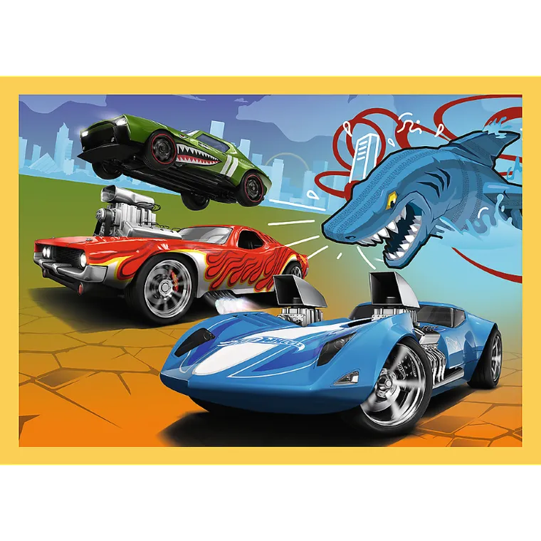 Trefl, Hot Wheels, puzzle 4w1