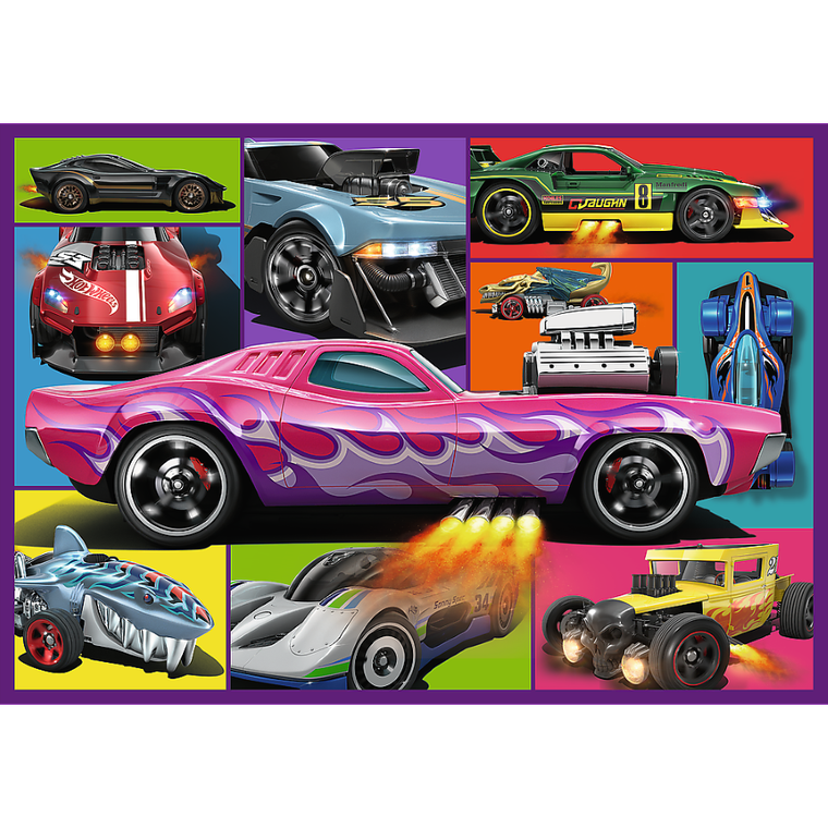 Trefl, Hot Wheels, Racing Cars, puzzle, 4-250 piese