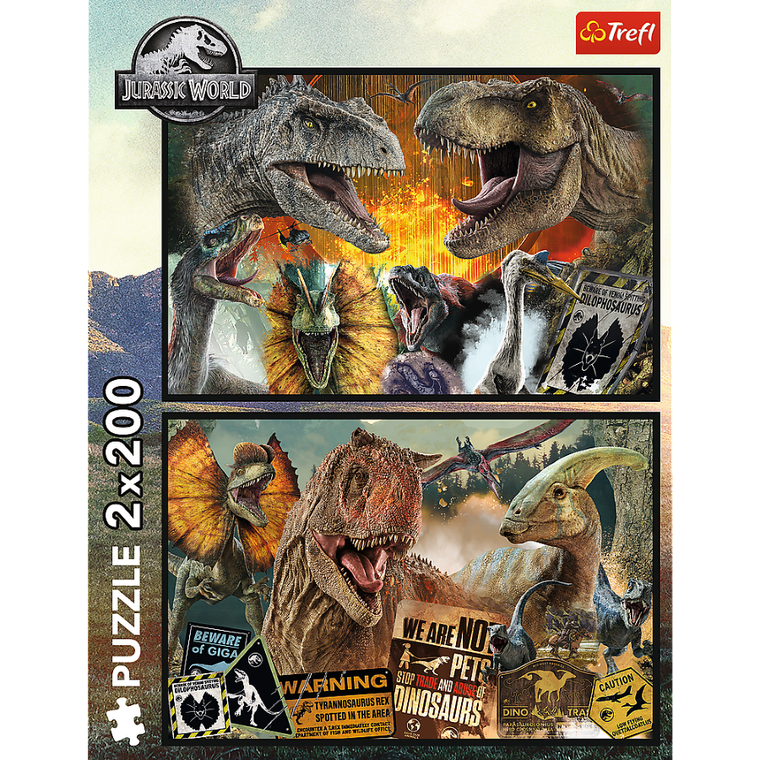 Trefl, Jurassic World, Prehistoric World, puzzle, 2-200 piese