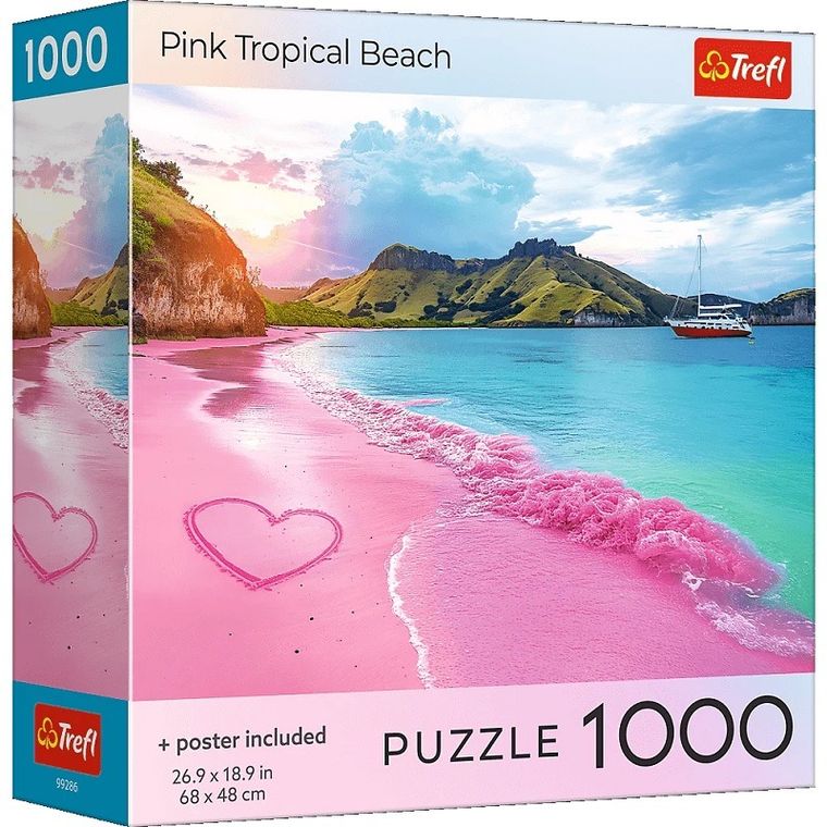 Trefl, Pink Tropical Beach, USA, puzzle, 1000 piese