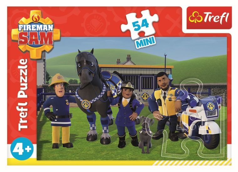 Trefl, Pompierul Sam, puzzle mini, 54 piese,