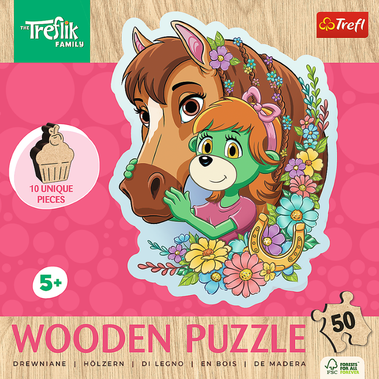Trefl, Trefliks, puzzle din lemn, 50 piese