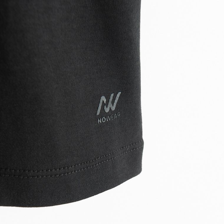 Tricou basic negru din bumbac pieptanat NOWEAR