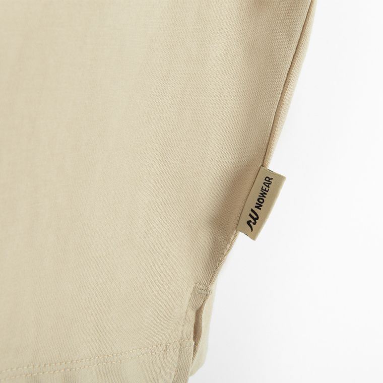 Tricou regular bej din bumbac pieptanat NOWEAR