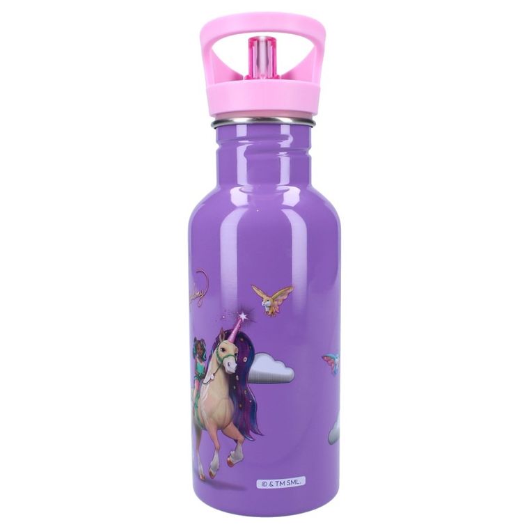 Unicorn Academy, Take a sip, sticla da apa cu pai, violet, 500 ml