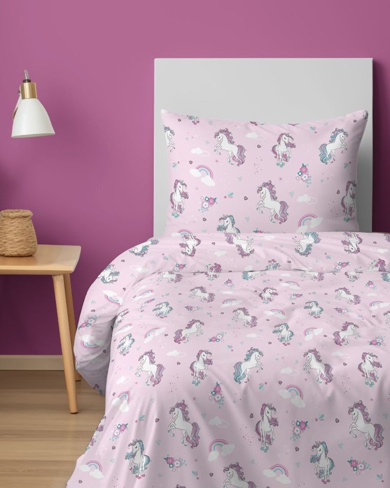 Unicorn, set lenjerie de pat single, 160-200 cm
