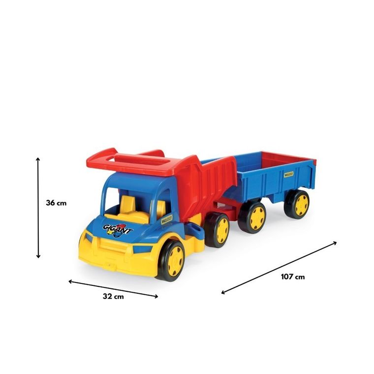Wader, Gigant Truck, basculanta cu remorca, vehicul, 55 cm