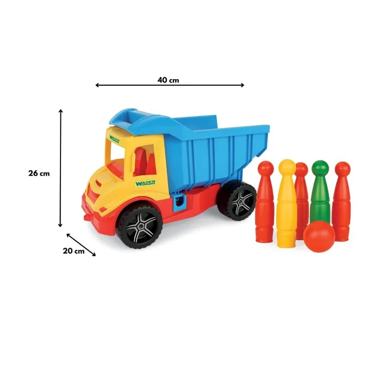 Wader, Multi Truck, basculanta cu popice, set de joaca