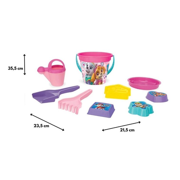 Wader, Paw Patrol, set de nisip, galetusa cu accesorii, 9 elemente