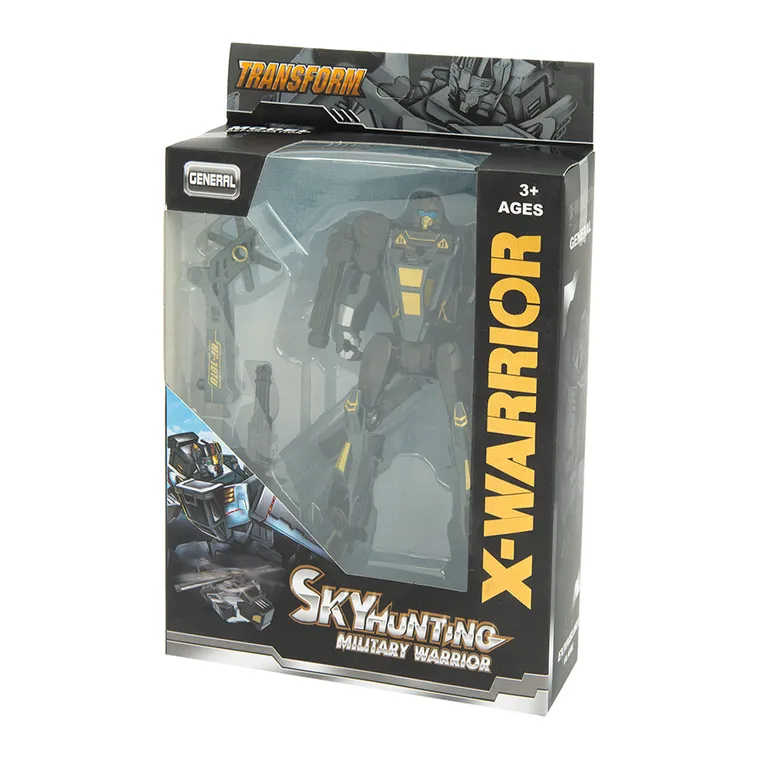 X-Warrior, elicopter, robot care se transforma, gri