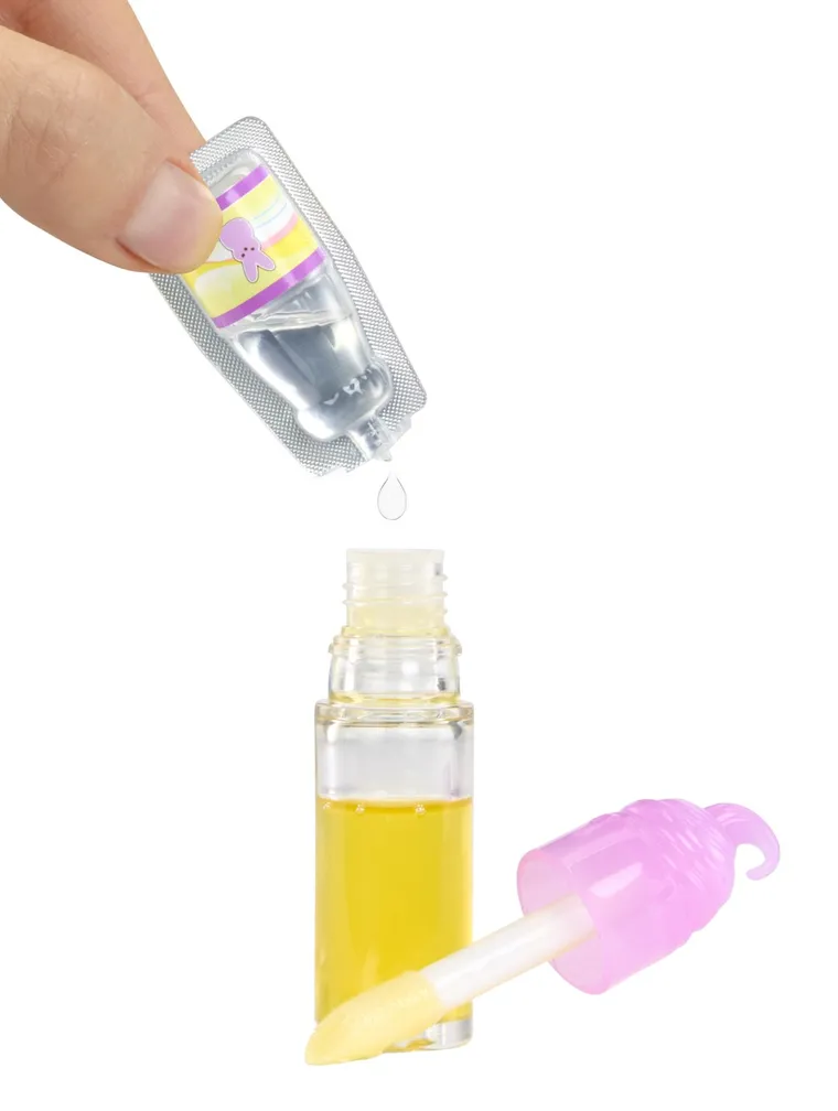 Yummiland, Lip Gloss Doll, Purple, mini papusa + luciu de buze DIY