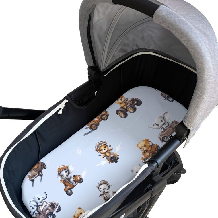 Albero Mio, Little Drivers World, cearceaf cu elastic pentru gondola, 35-80 cm