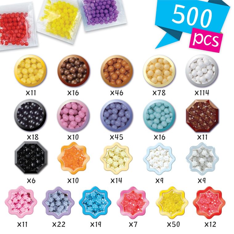 Aquabeads, Animale, set creativ cu margele de apa, 500 piese, 35067