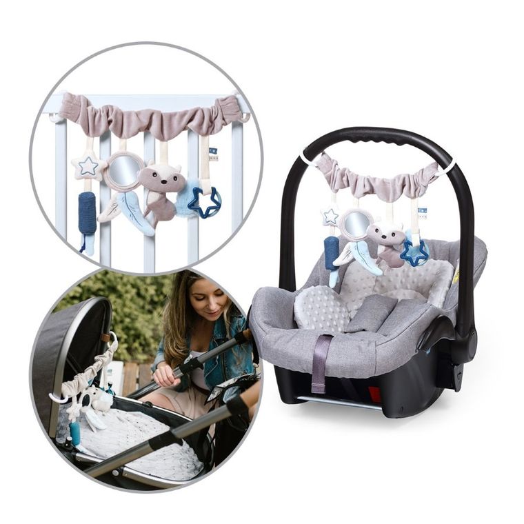 BabyOno, jucarie educativa - agatatoare pentru carucior si scaun auto RACCOON
