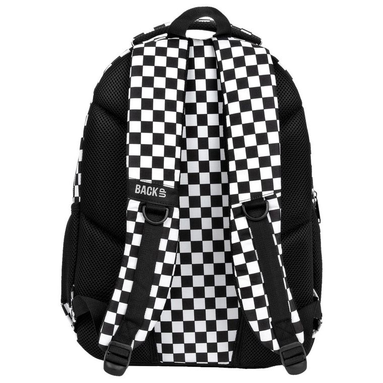 BackUp, rucsac pentru scoala, cu 3 compartimente, Chessboard