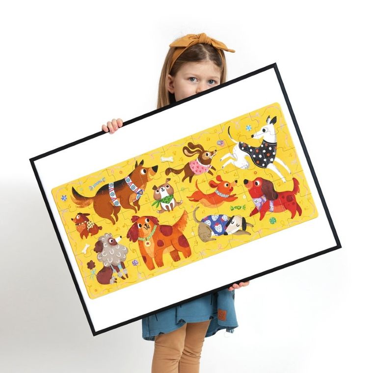 Banana Panda, I Love Puzzle, Caini, set de puzzle-uri, pentru varsta de 3+, 40 piese