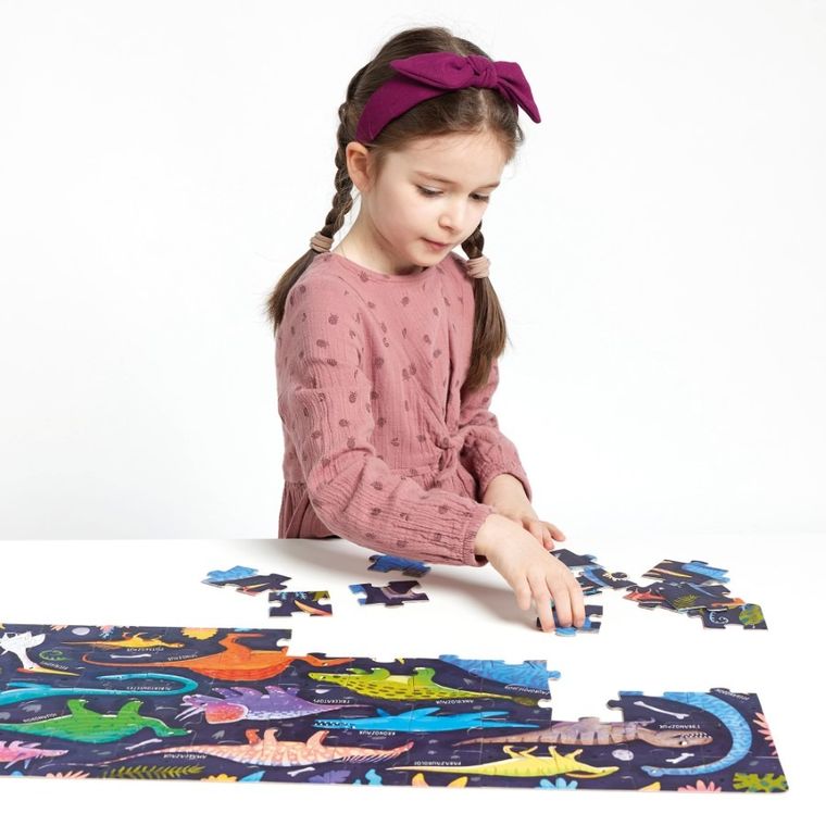 Banana Panda, I Love Puzzle, Dinozauri, set de puzzle-uri, pentru varsta de 4+, 60 piese