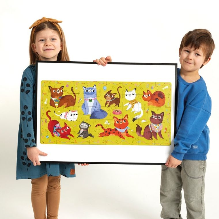 Banana Panda, I Love Puzzle, Pisici, set de puzzle-uri, pentru varsta de 3+, 40 piese