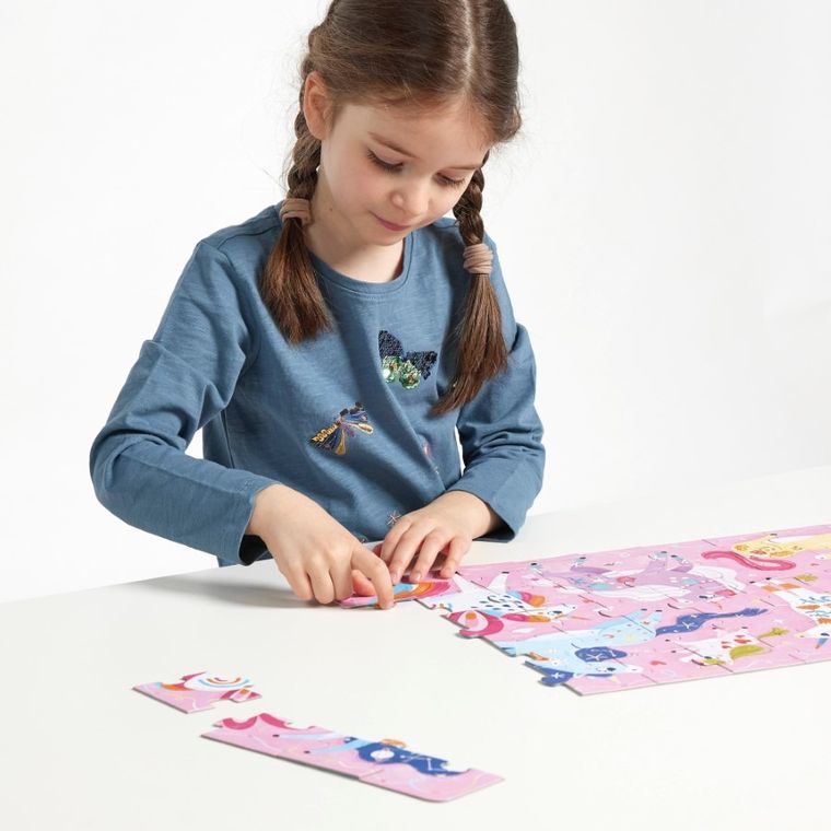 Banana Panda, I Love Puzzle, Unicorni, set de puzzle-uri, pentru varsta de 4+, 60 piese