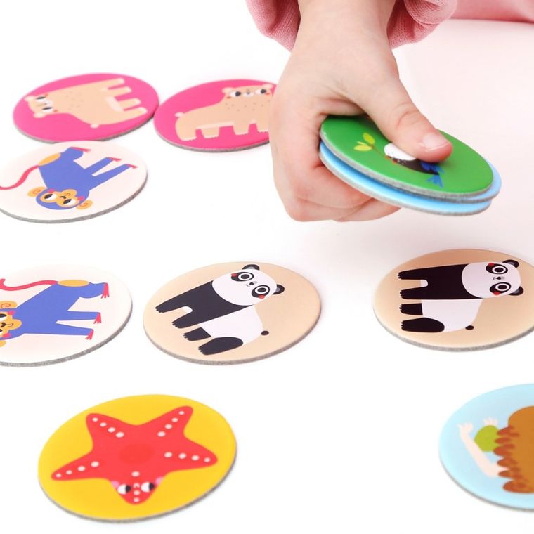 Banana Panda, On-the-Go, Animale Salbatice, joc de memorie, pentru varsta de 2+, 30 piese