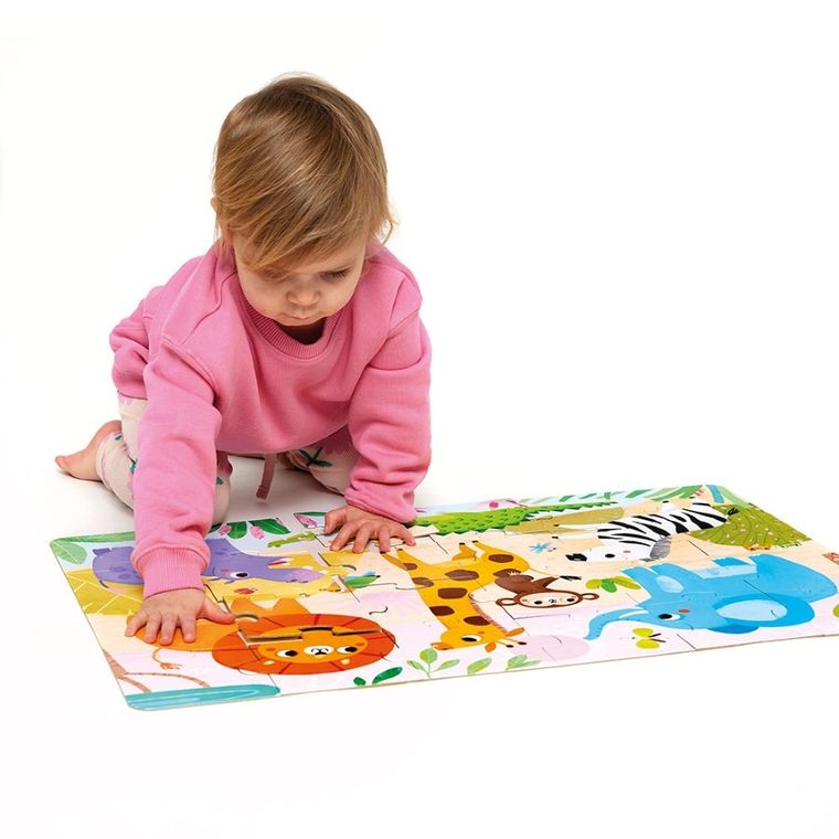 Banana Panda, Wild Jumbo Puzzle Safari, set de puzzle pentru varste de la 2 ani, 24 de piese