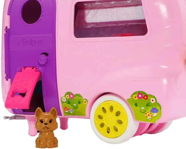 Barbie, Caravana de camping Chelsea, set cu papusa si accesorii