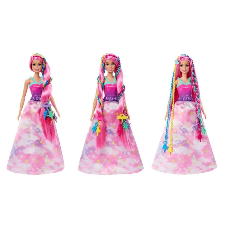 Barbie Dreamtopia, Curly Hair, papusa printesa cu accesorii