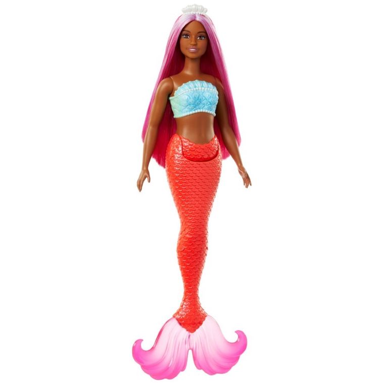 Barbie, papusa sirena, coada corai