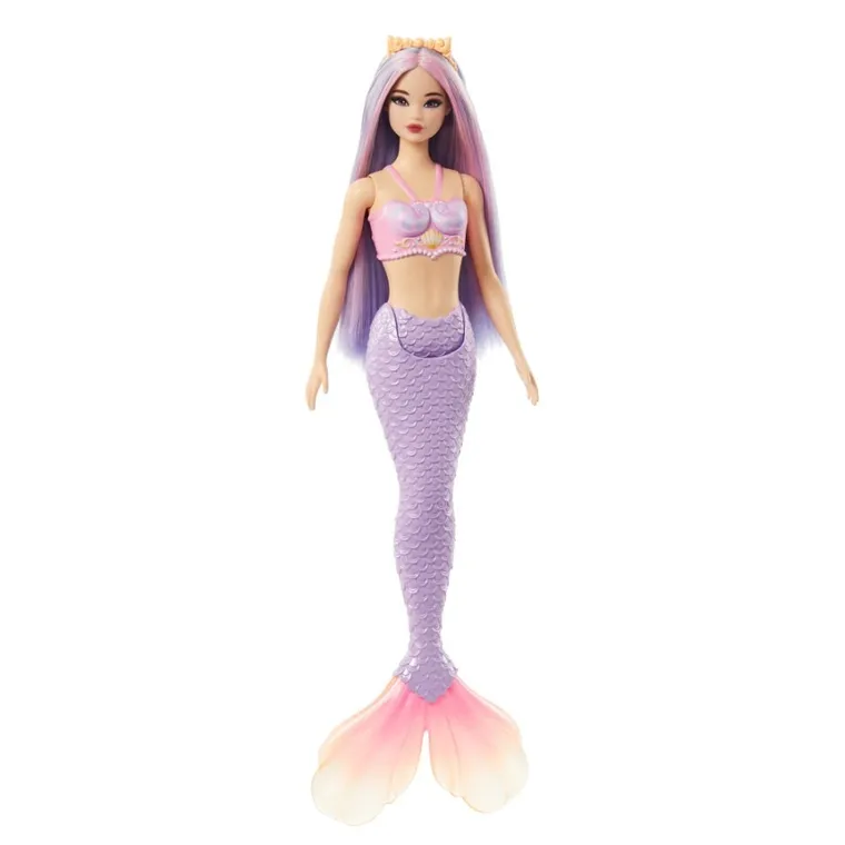 Barbie, papusa Sirena, coada violet