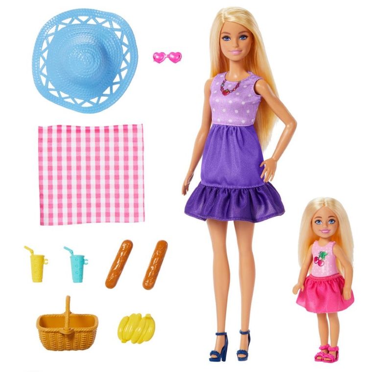 Barbie, Picnic, Barbie si Chelsea, set de papusi si accesorii