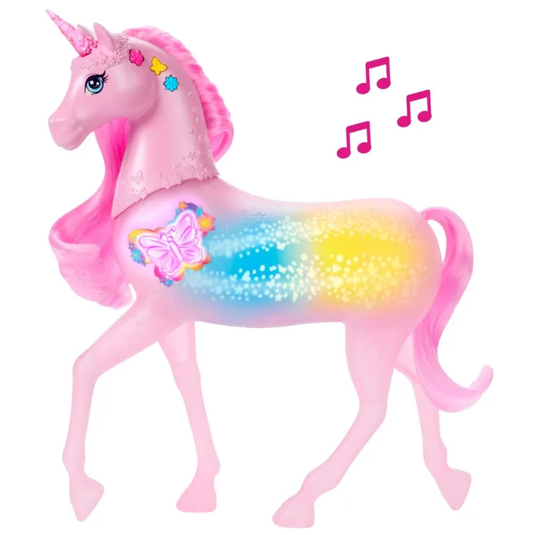 Barbie, Sparkle Lights Unicorn, jucarie interativa