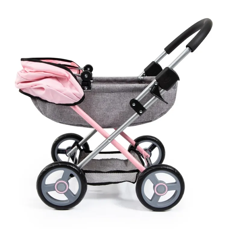 Bayer Design, Cosy, carucior multifunctional pentru papusi, gri-roz