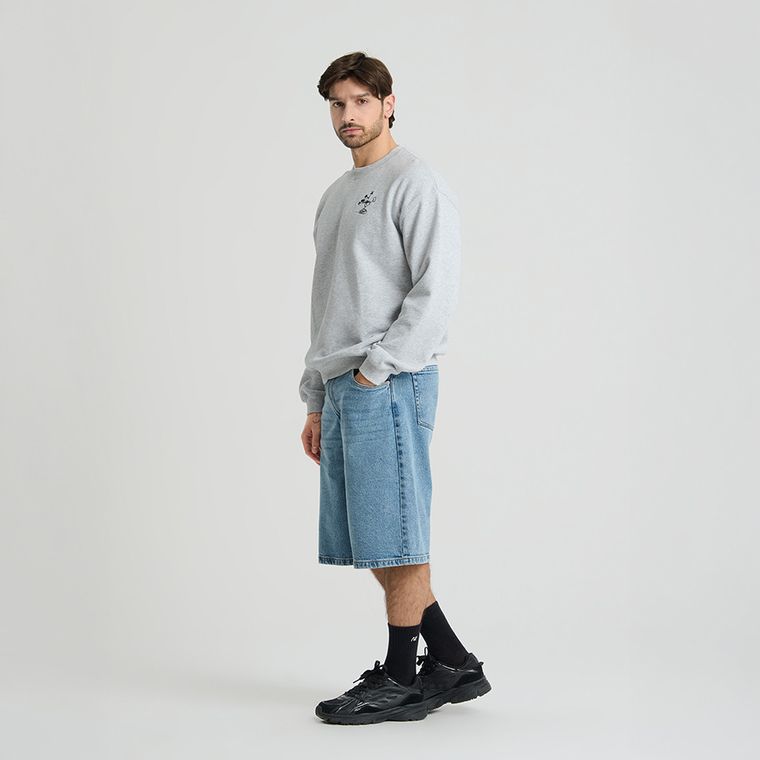 Bermude din denim cu talie reglabila unisex NOWEAR