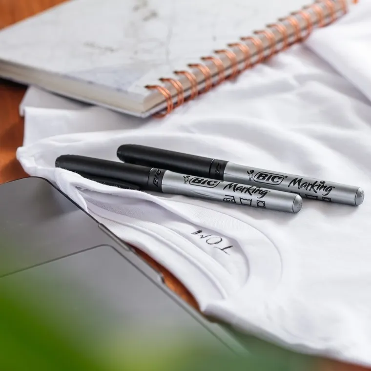 Bic, Marking Textile, marker permanent cu textilie, negru, 0,9 mm