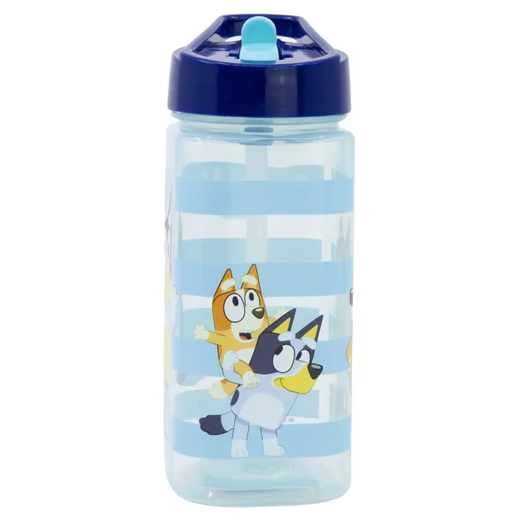 Bluey, sticla de apa cu pai Square, 510 ml