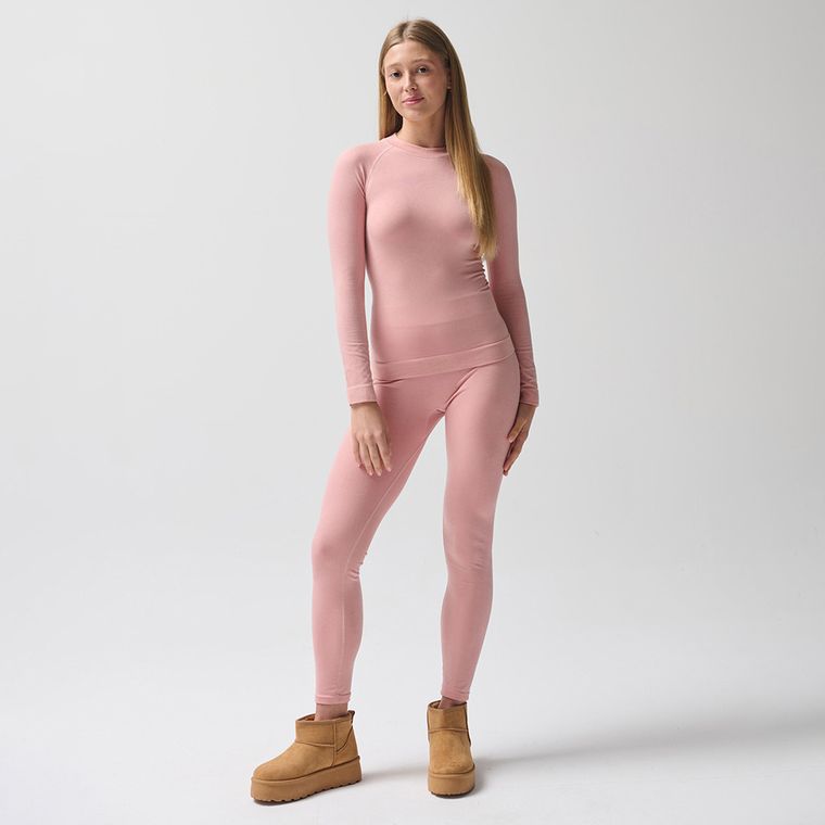 Bluza termoactiva roz cu adaos de lana NOWEAR