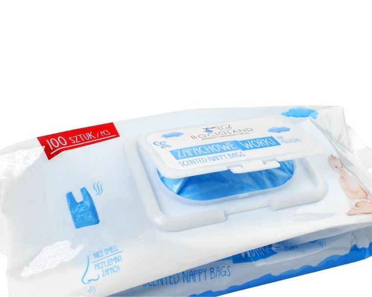 Bocioland, pungute parfumate pentru scutece folosite, 100 buc.