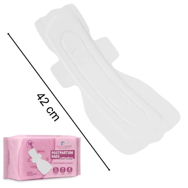 Bocioland, tampoane postnatale, super absorbante pentru zi si noapte, 10 buc.