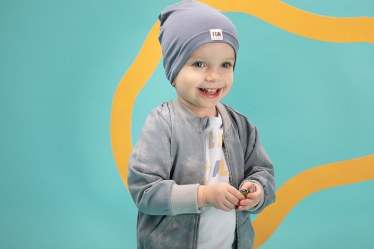 Caciulita pentru baieti, albastru, imprimeu Fun, brand Pinokio