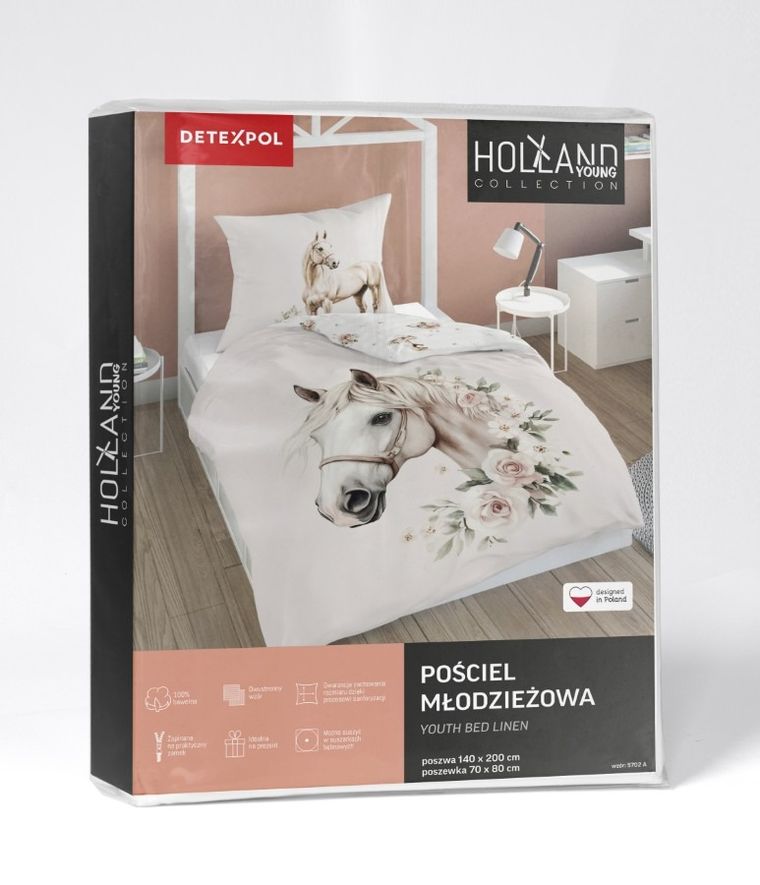 Cal, set lenjerie de pat single, 160-200 cm