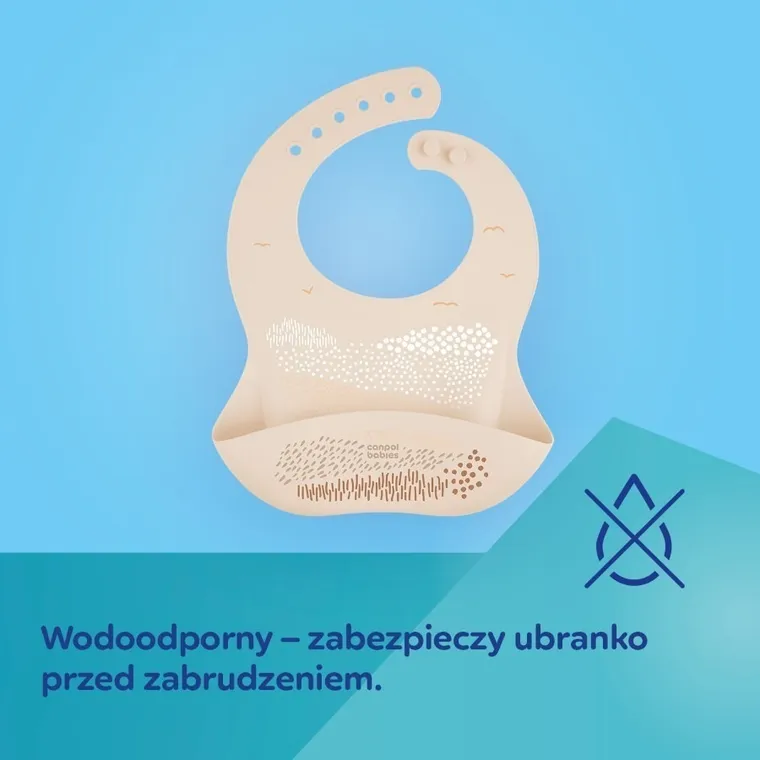 Canpol babies, baveta din silicon cu buzunar, crem